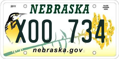 NE license plate XOO734