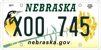 NE license plate XOO745