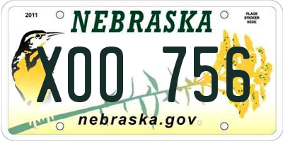 NE license plate XOO756
