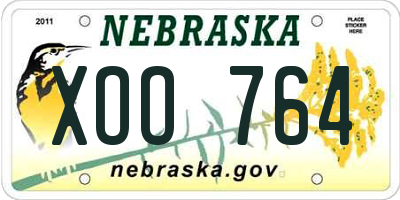 NE license plate XOO764