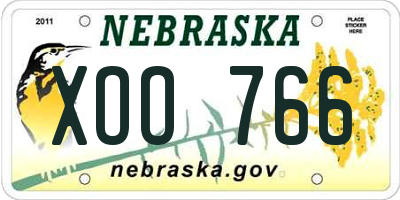 NE license plate XOO766