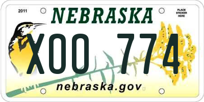 NE license plate XOO774