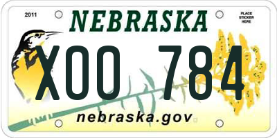 NE license plate XOO784
