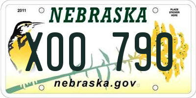 NE license plate XOO790