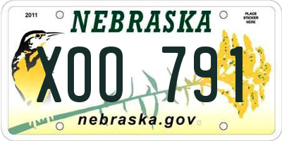 NE license plate XOO791