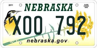NE license plate XOO792