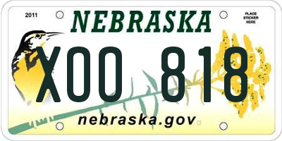 NE license plate XOO818