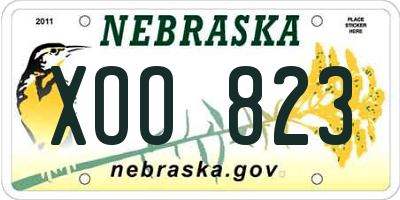 NE license plate XOO823