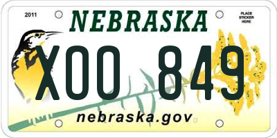 NE license plate XOO849