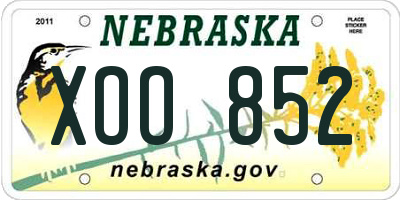 NE license plate XOO852
