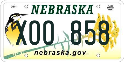 NE license plate XOO858