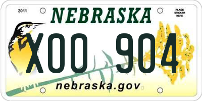 NE license plate XOO904
