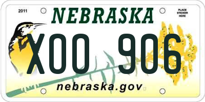 NE license plate XOO906