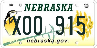 NE license plate XOO915
