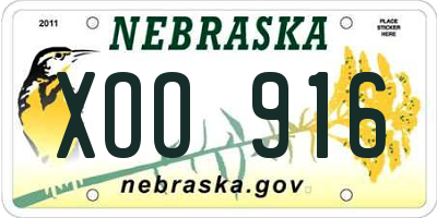 NE license plate XOO916