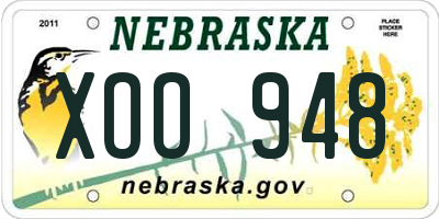 NE license plate XOO948