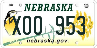 NE license plate XOO953