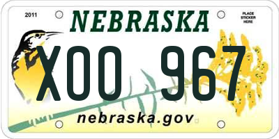 NE license plate XOO967