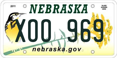 NE license plate XOO969