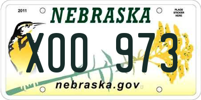 NE license plate XOO973