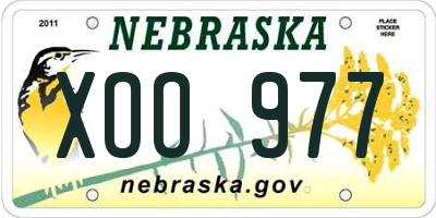 NE license plate XOO977