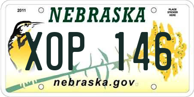 NE license plate XOP146