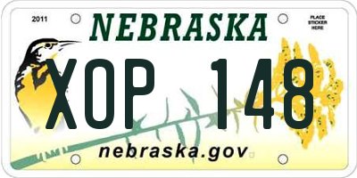 NE license plate XOP148