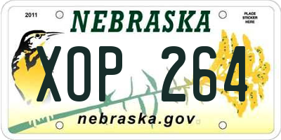 NE license plate XOP264