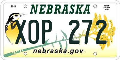 NE license plate XOP272