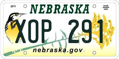 NE license plate XOP291