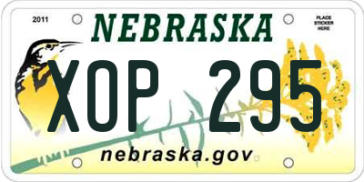 NE license plate XOP295