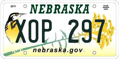 NE license plate XOP297