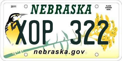 NE license plate XOP322