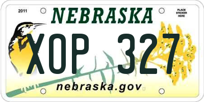 NE license plate XOP327