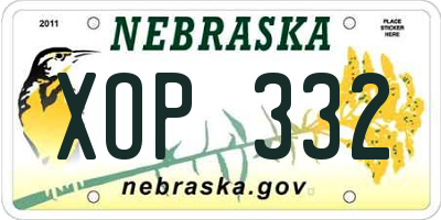 NE license plate XOP332