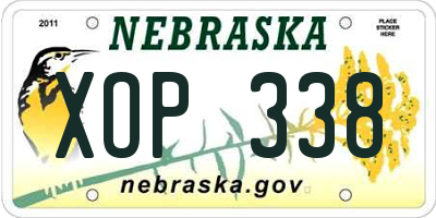 NE license plate XOP338