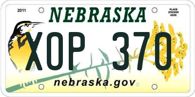 NE license plate XOP370