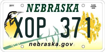 NE license plate XOP371