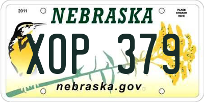 NE license plate XOP379