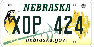 NE license plate XOP424