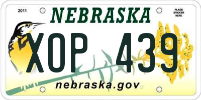 NE license plate XOP439