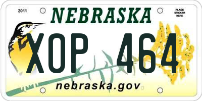NE license plate XOP464