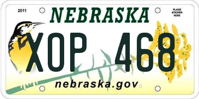NE license plate XOP468