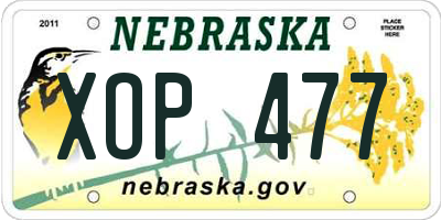 NE license plate XOP477