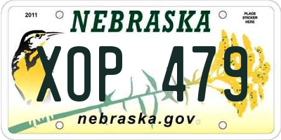 NE license plate XOP479