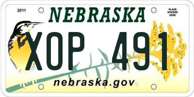 NE license plate XOP491