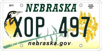 NE license plate XOP497