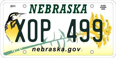 NE license plate XOP499