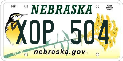 NE license plate XOP504