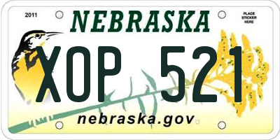 NE license plate XOP521
